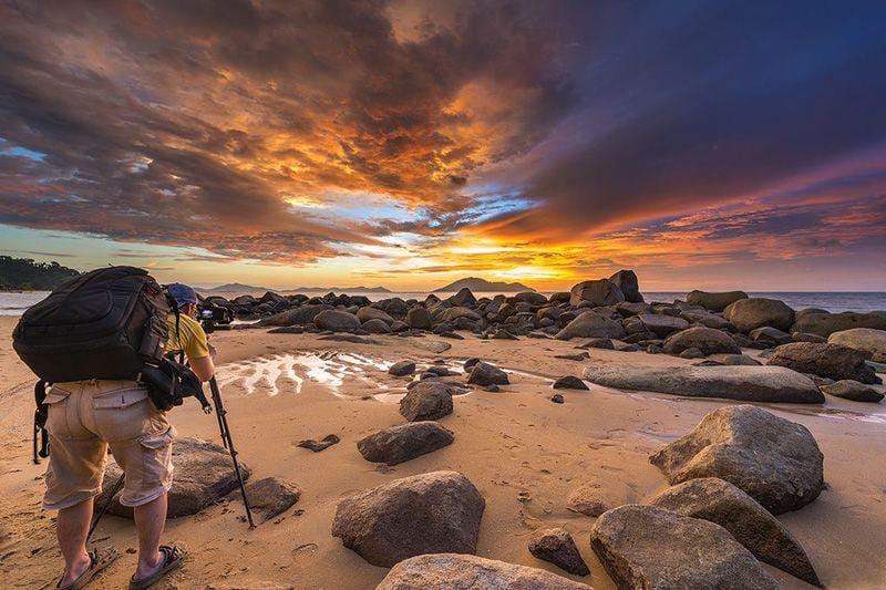 Sunset di Pantai Kura-Kura, Kalimantan Barat