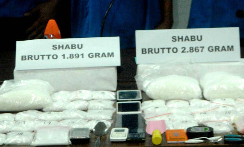 Ilustrasi barang bukti sabu-sabu  (ANTARA FOTO/Abriawan Abhe)