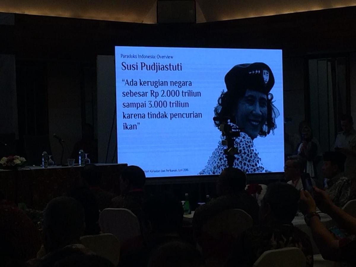 Paparan Prabowo mengenai kerugian negara dari pencurian ikan. Prabowo sebut Menteri Susi bisa kena reshuffle