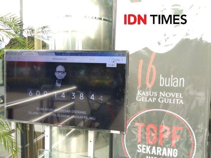 (Layar penghitung waktu Novel Baswedan) IDN Times/Santi Dewi