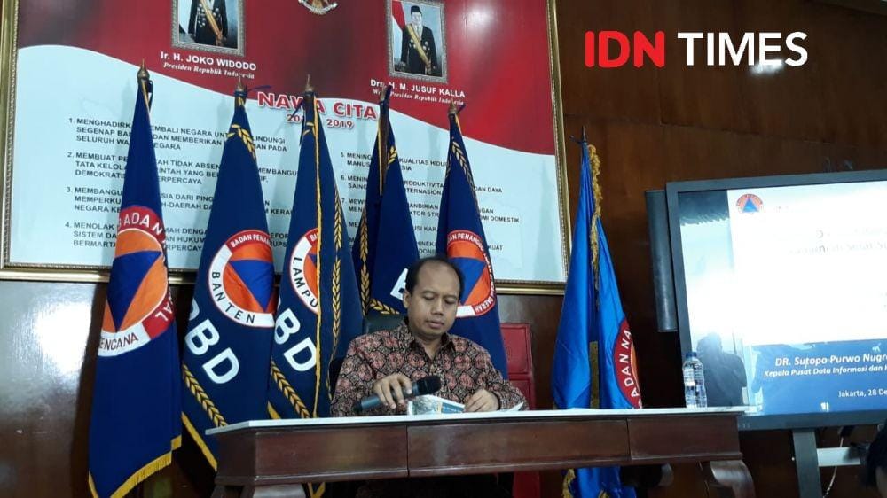 (Jumpa pers Kapusdatin BNPB Sutopo Purwo Nugroho) IDN Times/Teatrika Putri