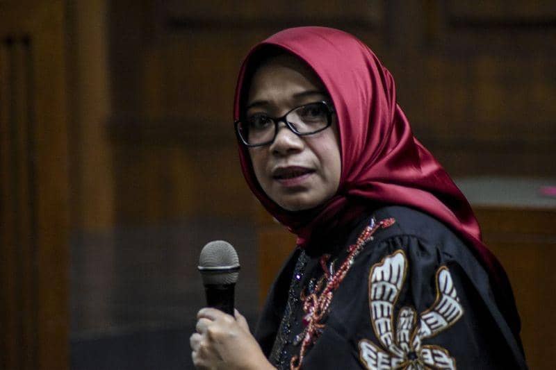 (Mantan Wakil Ketua Komisi VII DPR Eni Saragih) ANTARA FOTO/Dede Rizky Permana