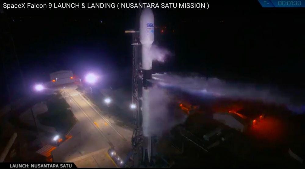 (Peluncuran Satelit Nusantara dari Florida) Screen shot Youtube Space Googlevesair