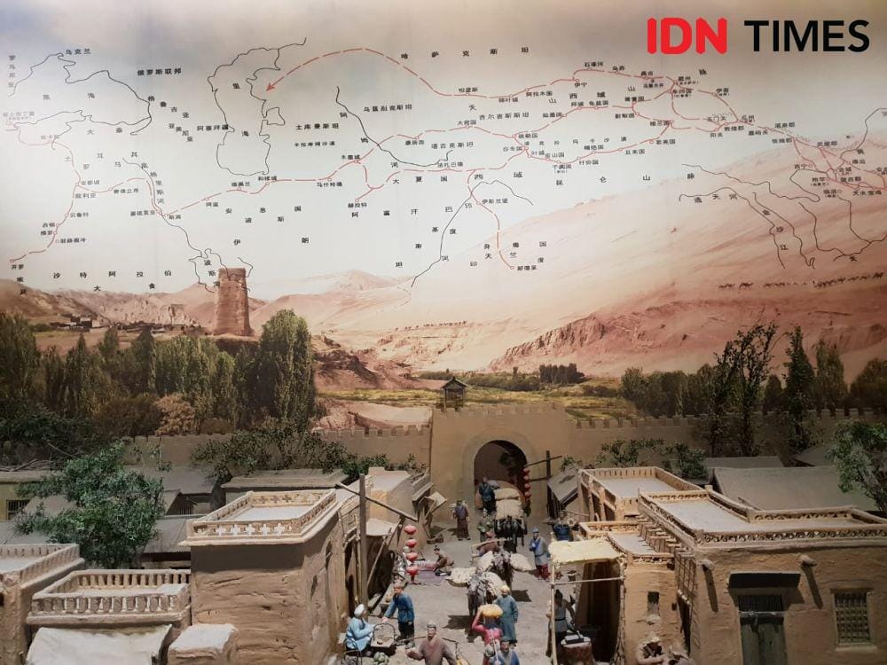 (Peta jalur sutra di Xianjiang Art Museum) IDN Times/Uni Lubis