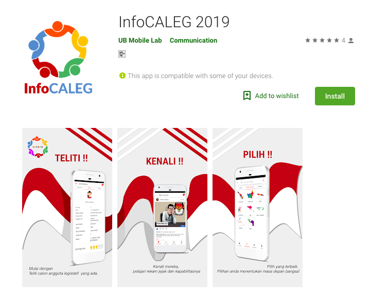 Google Play Store/Aplikasi Info Caleg 2019