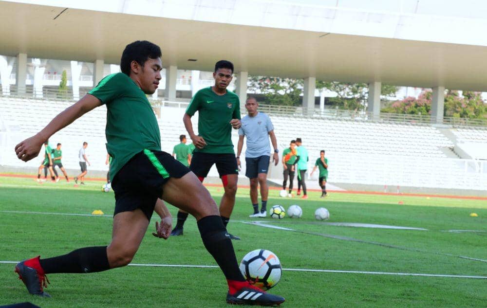 Luthfi Kamal saat sedang melakukan latihan bersama Timnas U-22. IDN Times/Ilyas Listianto Mujib
