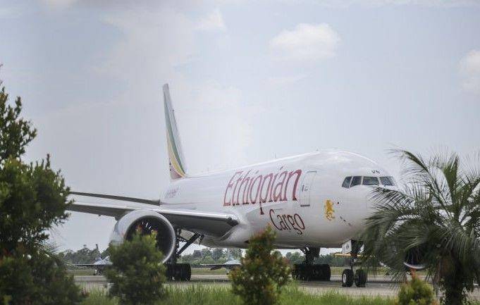 (Ilustrasi pesawat Ethiopian Airlines) ANTARA FOTO/M N Kanwa