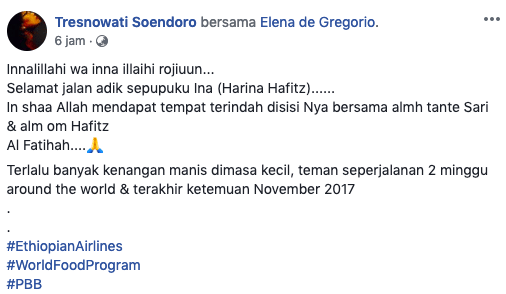 Facebook/Tresnowati Soendoro