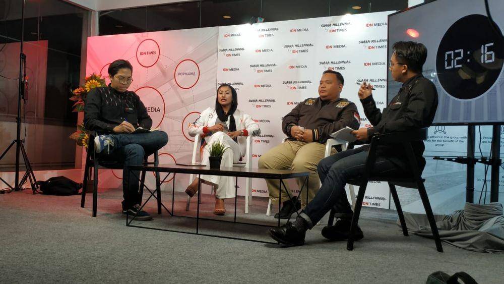(Sesi diskusi MillennialsMemilih edisi Debat Capres ke-3 Pilpres 2019 di kantor IDN Media, Palmerah, Jakarta Barat, Minggu (17/3/2019) IDN Times/Rohmanudin