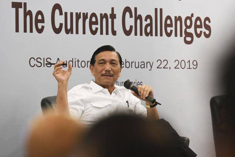 (Menko Kemaritikan Luhut Panjaitan) ANTARA FOTO/Hafidz Mubarak A.