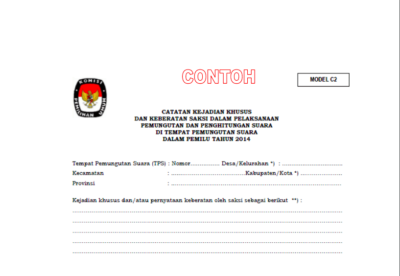 Contoh Formulir C2 / kpud-cilacapkab.go.id