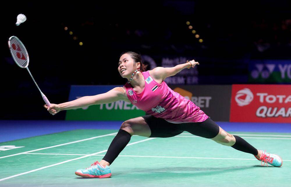 Aksi Ratchanok Intanon di Kejuaraan Dunia Bulu Tangkis 2019. bwfbadminton.com