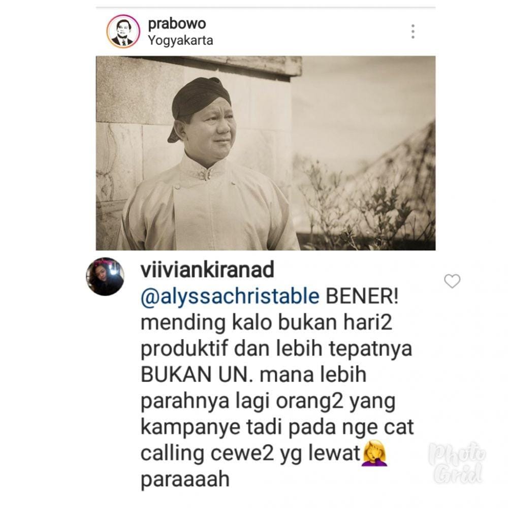 Instagram Prabowo