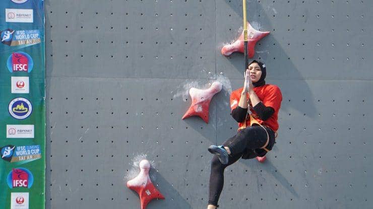 Atlet panjat tebing Indonesia Aries Susanti Rahayu. (kemenpora.go.id)