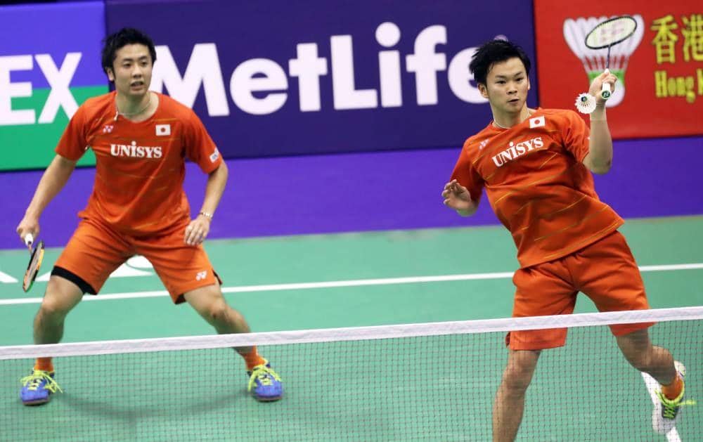 Pasangan ganda putra Jepang, Hiroyuki Endo/Yuta Watanabe. bwfbadminton.com