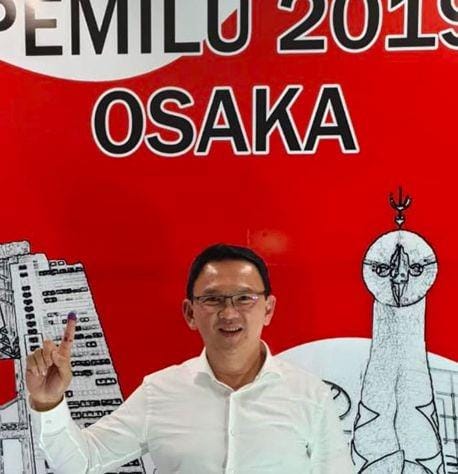 (Ahok usai menggunakan hak suaranya di Osaka, Jepang) www.instagram.com/@basukibtp