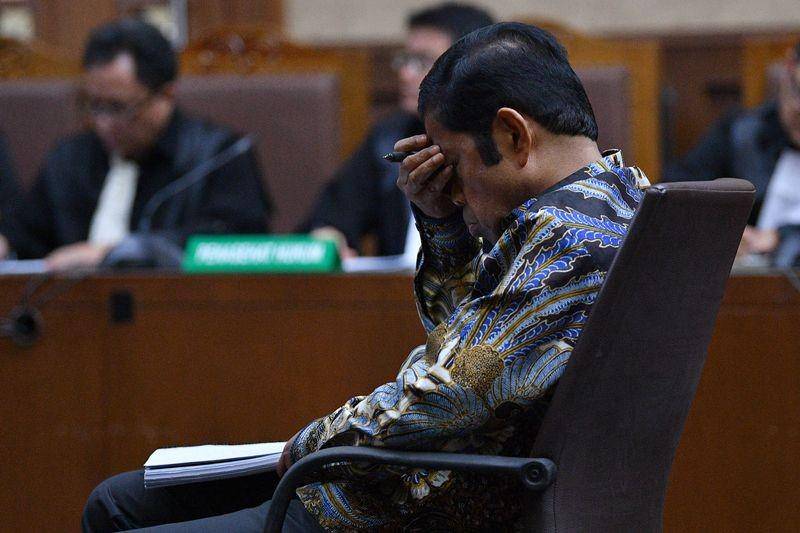 (Terdakwa korupsi PLTU Riau-1 Idrus Marham) ANTARA FOTO/Sigid Kurniawan