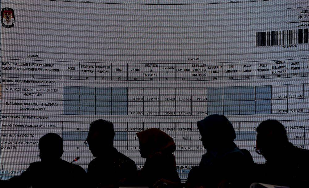 Rekapitulasi tingkat nasional Pemilu 2019. ANTARA FOTO/Aprillio Akbar