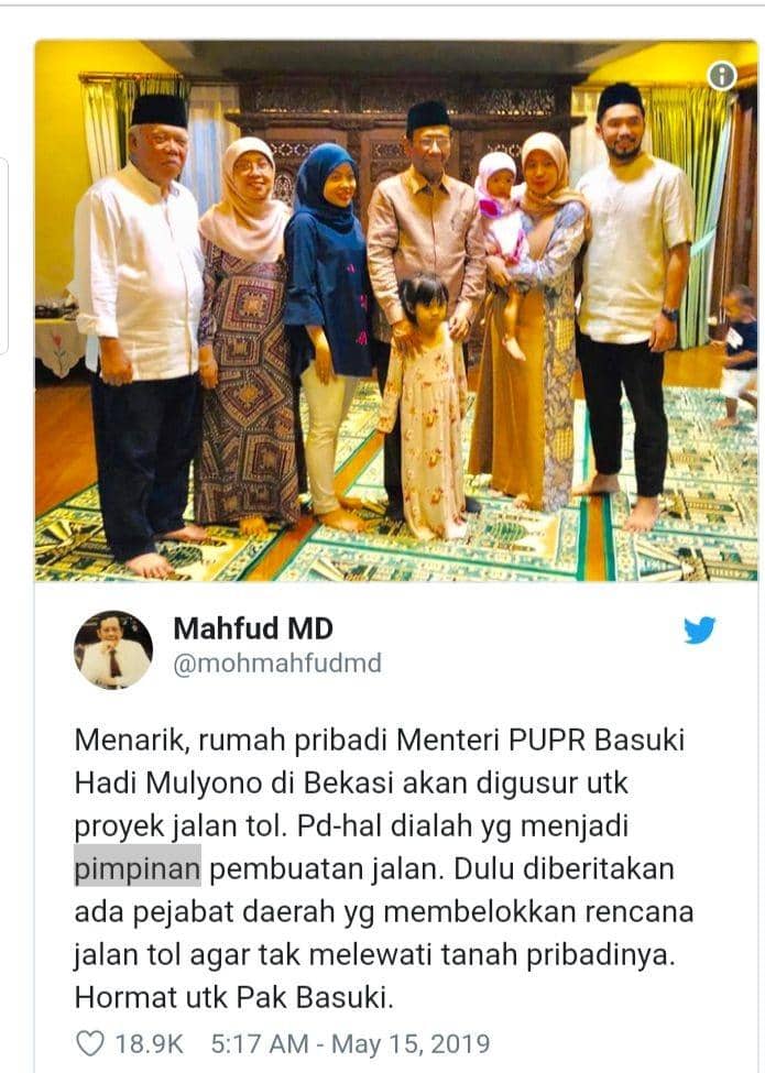 Twitter/ @mohmahfudmd