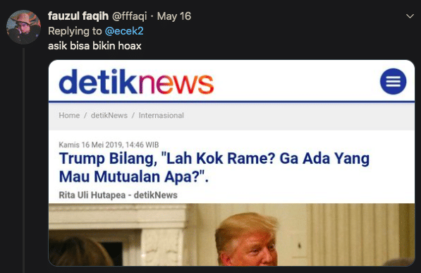 Twitter cara edit berita hoax