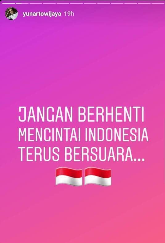 (Instastory pengamat politik Yunarto Wijaya) screen shot Instastory
