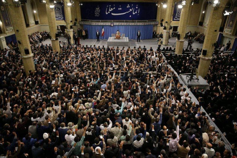 Ayatollah Khamenei ketika memberikan ceramah di Tehran, Iran. ANTARA FOTO/Official Khamenei website/Handout via REUTERS