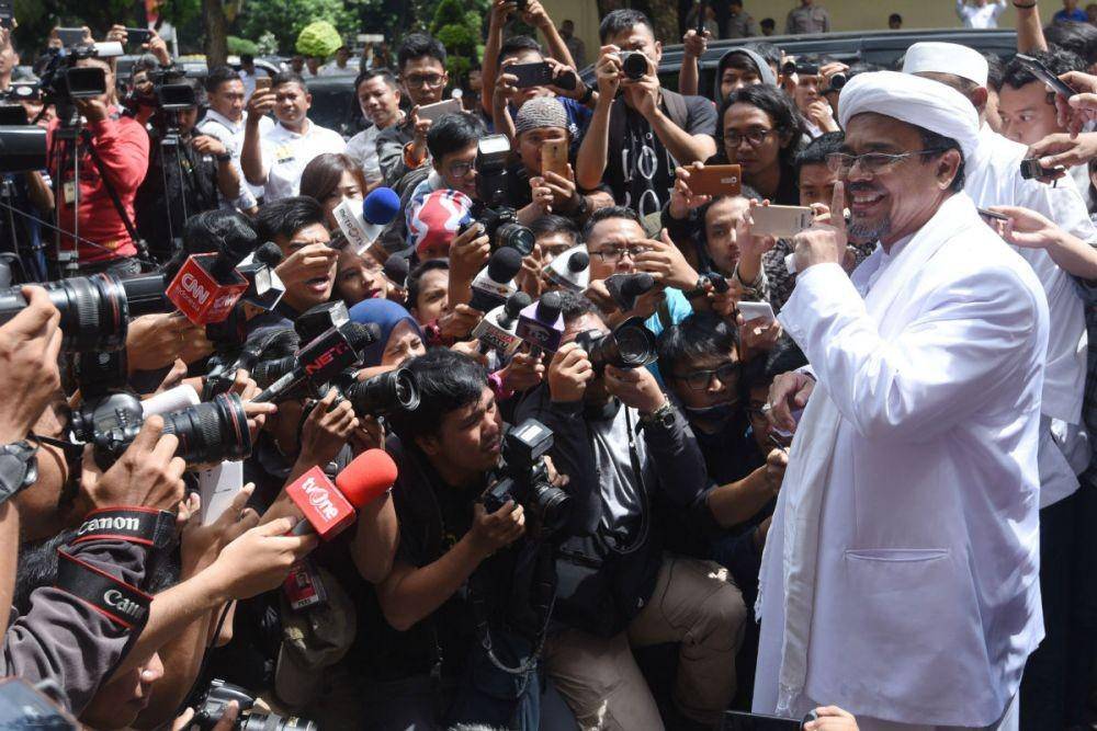 Pimpinan FPI Rizieq Shihab (ANTARA FOTO/Akbar Nugroho Gumay)