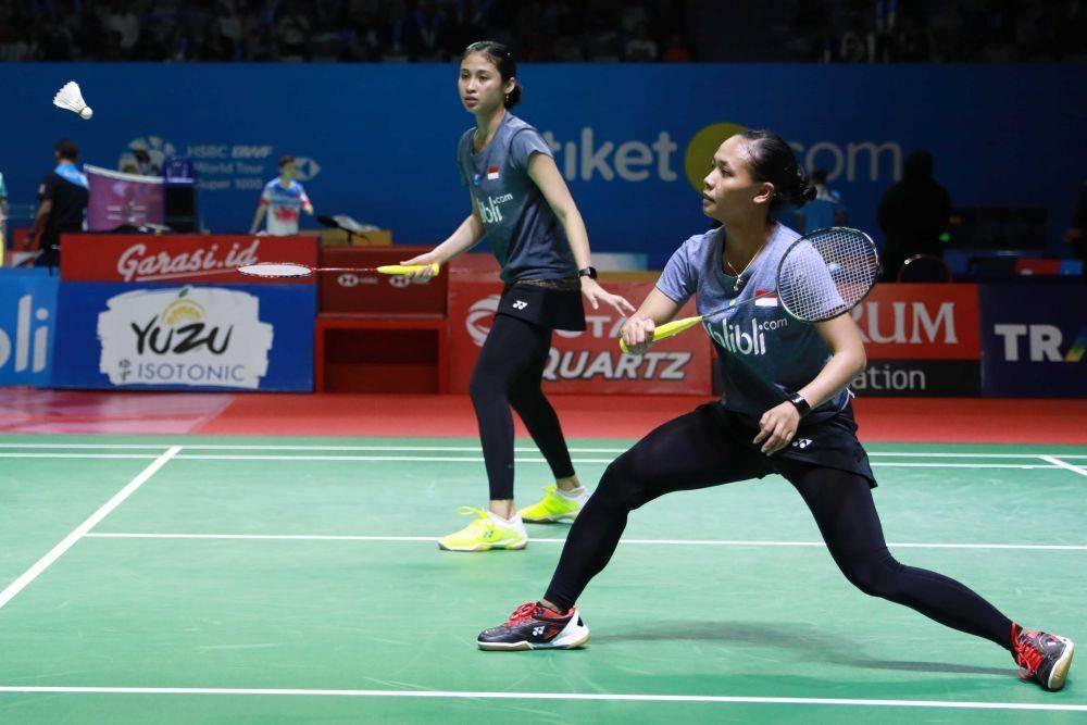 Aksi Della Destiara/Rizki Amelia di Yuzu Indonesia Masters 2019. IDN Times/PBSI