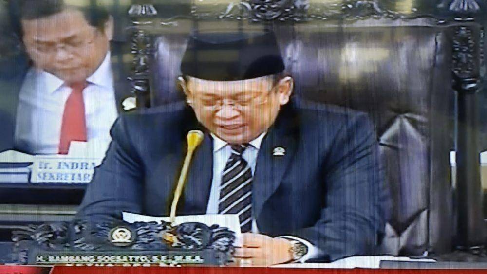 (Ketua DPR Bambang Soesatyo) Screen shoot live streaming Youtube IDN Times