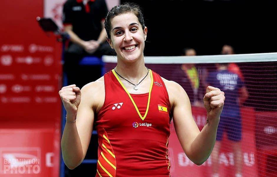 Tunggal putri terbaik Spanyol, Carolina Marin, kala berlaga di Daihatsu Indonesia Masters 2019, Januari lalu. Instagram/carolinamarin