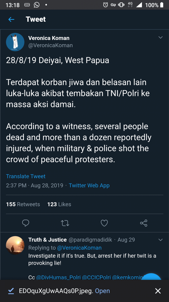 Screenshot twitter@VeronicaKoman