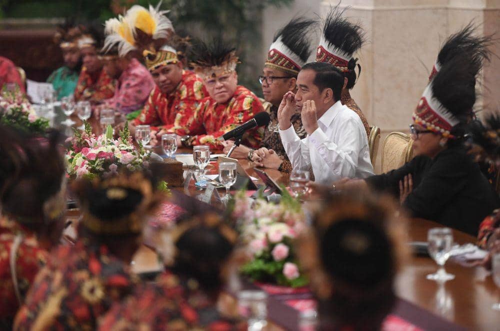 Presiden Jokowi bertemu sejumlah tokoh Papua di Istana Negara, Jakarta, pada 10 September 2019. ANTARA FOTO/Akbar Nugroho Gumay