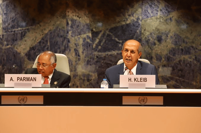 Duta Besar/Wakil Tetap RI untuk PBB di Jenewa, Hasan Kleib, ketika menghadiri Voluntary Peer Review of Consumer Protection Law & Policy UNCTAD pada 8 Juli 2019. twitter.com/IndonesiaGeneva