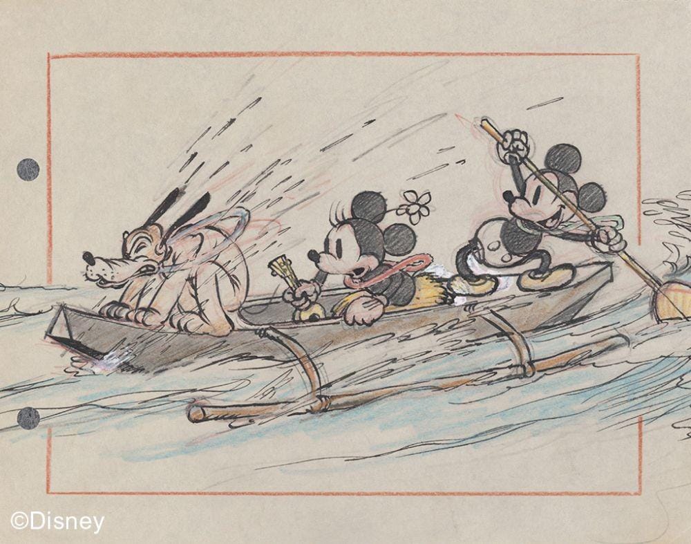 Hawaiian Holiday, 1937, Concept art, Disney Studio Artist © Disney