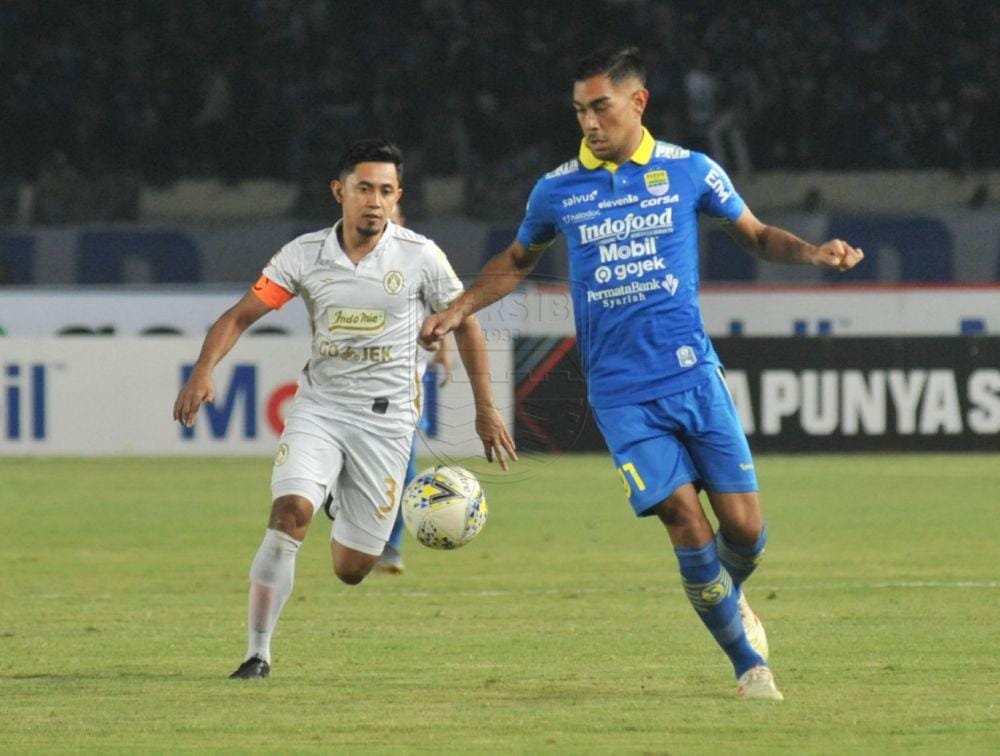 Omid Nazari di laga putaran pertama Shopee Liga 1 2019 lawan PSS di Si Jalak Harupat, (30/8) lalu. persib.co.id