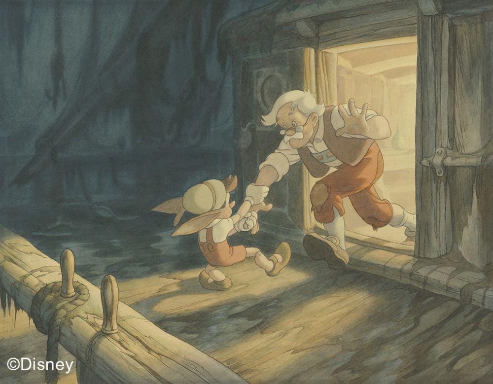 Pinocchio, 1940, Concept art, Gustaf Tenggren © Disney