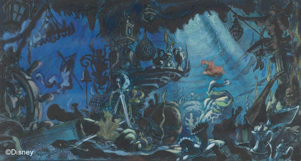 The Little Mermaid, 1989, Concept art, Michael Peraza, Jr. © Disney