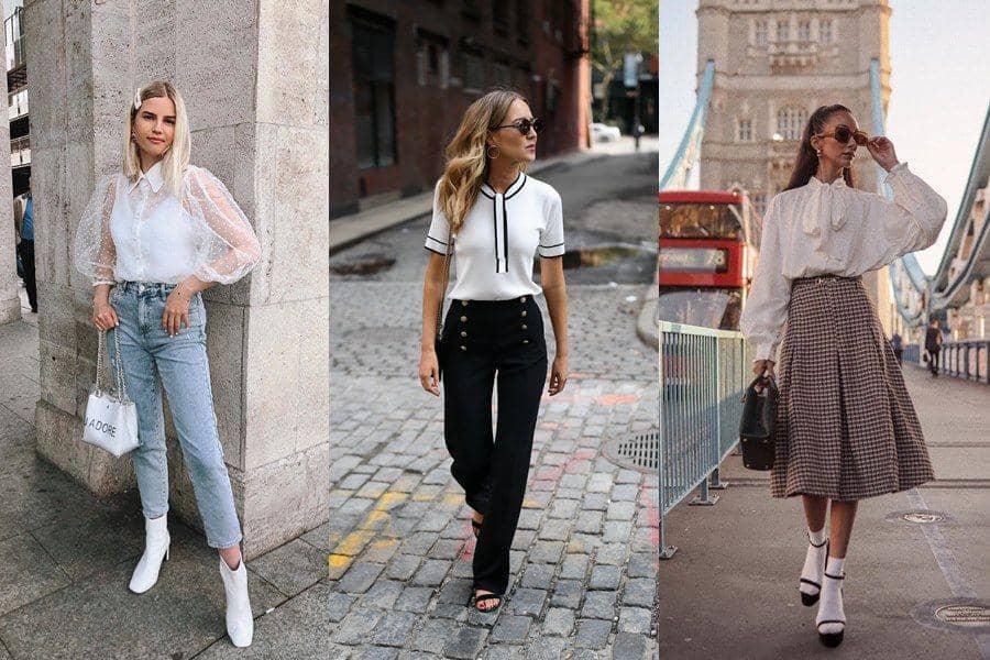 10 Gaya Mix and Match Blus Putih untuk OOTD Kantor hingga Hangout