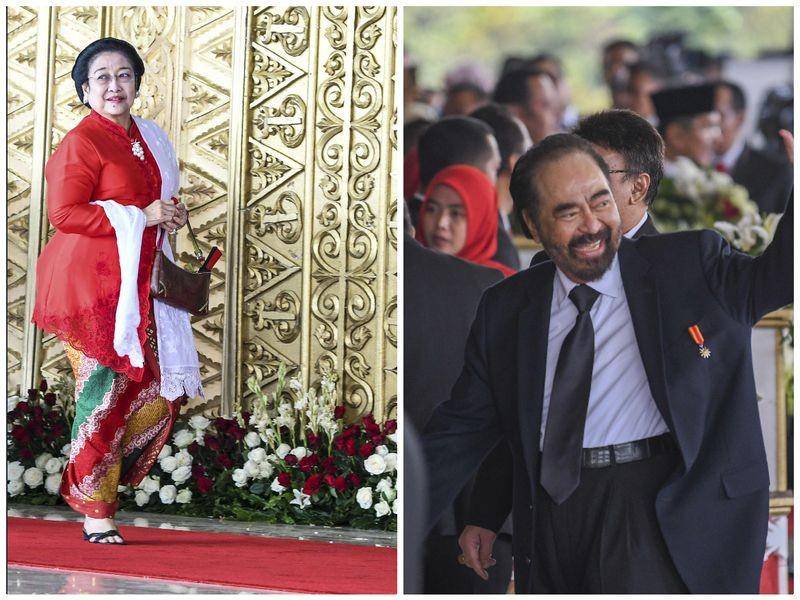 (Megawati Soekarnoputri dan Surya Paloh) ANTARA FOTO/Nova Wahyudi/Galih Pradipta