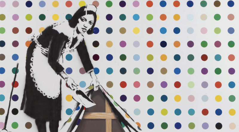 Lukisan Banksy berjudul Keep It Spotless terjual dalam acara lelang di Sotheby's, New York, Amerika Serikat pada 14 Februari 2008. sothebys.com