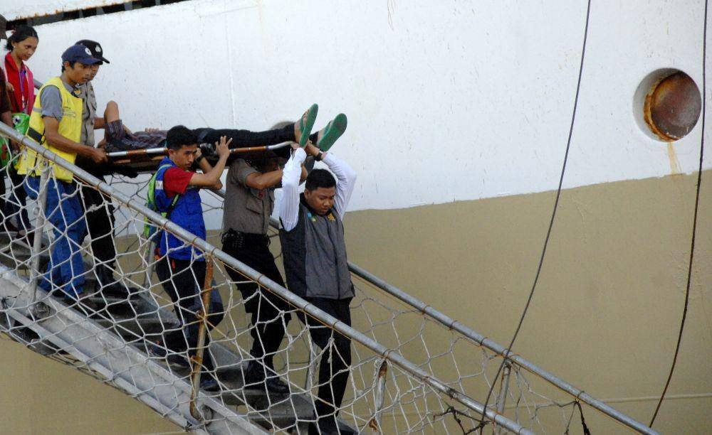 (Pengungsi Korban Kerusuhan Wamena Tiba di Makassar)/ANTARA FOTO/Abriawan Abhe