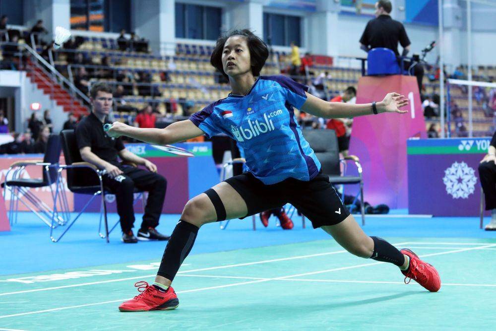 Aksi Putri Kusuma Wardani di ajang Kejuaraan Dunia Junior 2019. IDN Times/PBSI