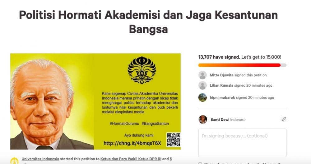 (Petisi terhadap Arteria Dahlan) tangkapan layar di Change.org