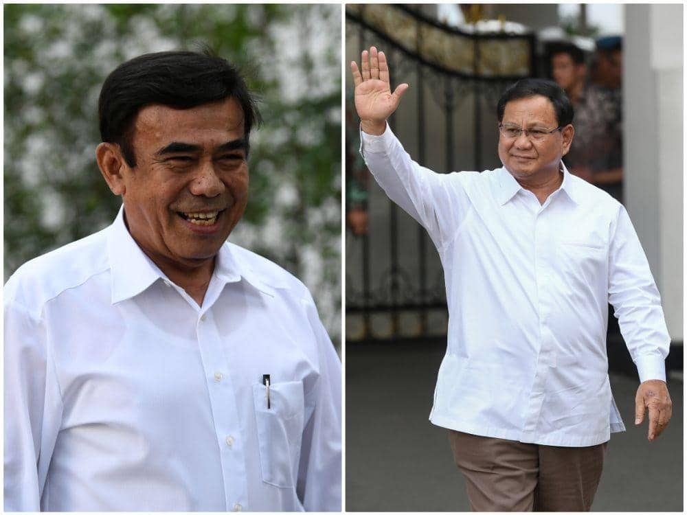(Fachrul Razi <kiri> dan Prabowo Subianto <kanan>) ANTARA FOTO/Wahyu Putro A.