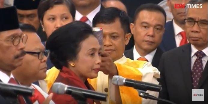 Pelantikan menteri Kabinet Indonesia Maju Jokowi-Ma'ruf, Rabu (23/10)/IDN Times