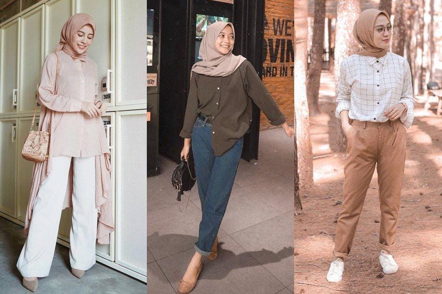 ootd kemeja hijab