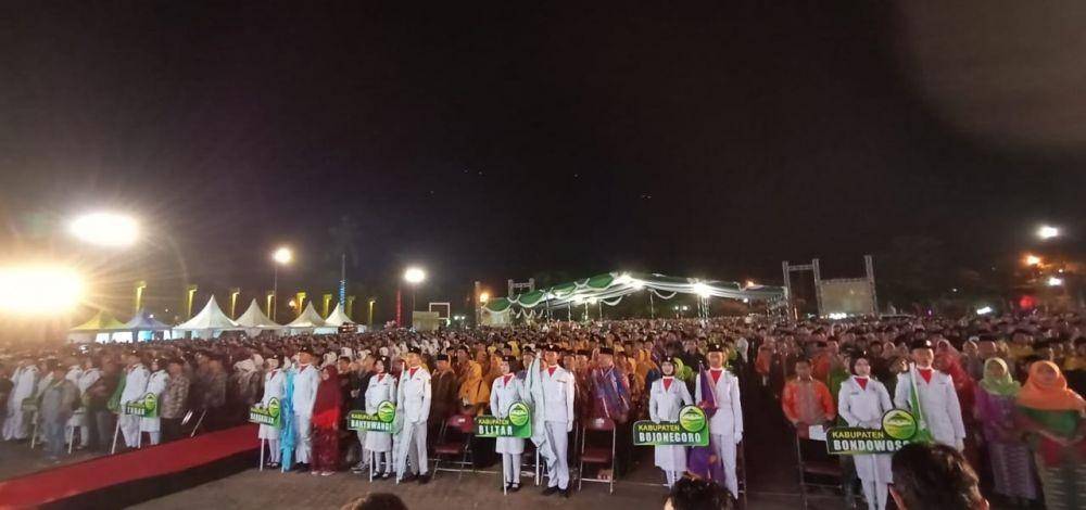 Gubernur Jawa Timur Khofifah Indar Parawansa saat membuka MTQ Jatim ke 28, di Kabupaten. IDN Times/Imron