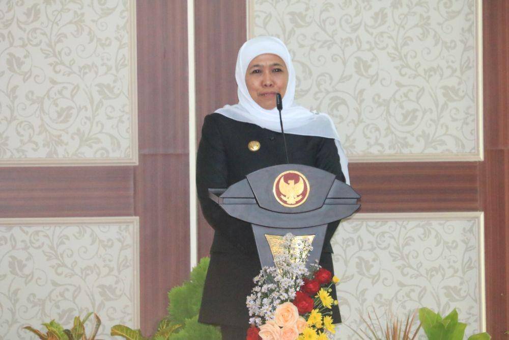 Gubernur Jawa Timur, Khofifah Indar Parawansa dalam sebuah acara di kota Batu. IDN Times/ Alfi Ramadana
