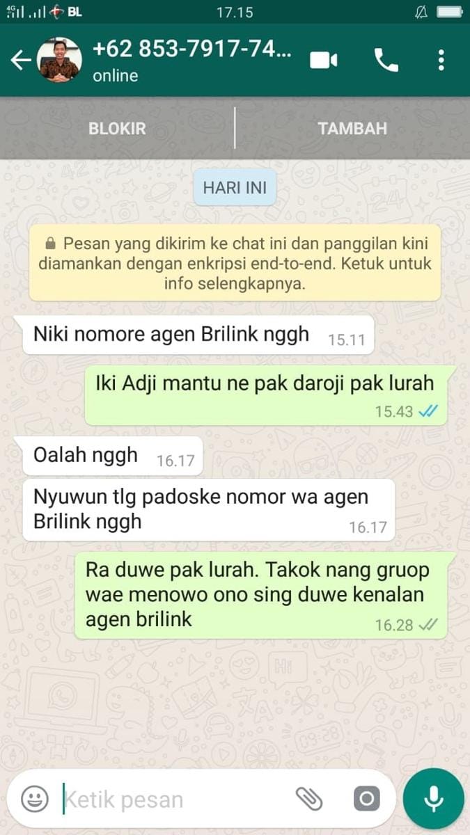 Tangkapan layar Whatsapp aksi penipuan Kades minta Pulsa. IDN Times/Istimewa