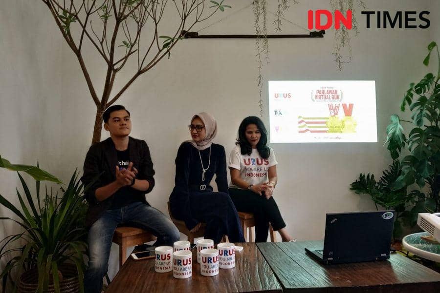 Saras Tri Seno (Co-Founder YOAYO) jelaskan aplikasi YOAYO untuk Pahlawan Virtual Run. 31 Oktober 2019. IDN Times/Febriyanti Revitasari